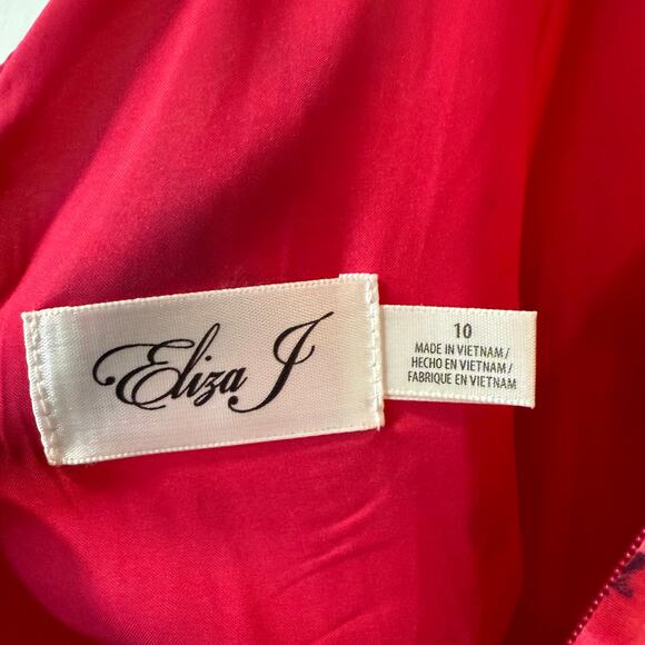 ELIZA J Women's Maxi Dress Chiffon High Neck Bold Watercolor Floral Print NEW 10 - Picture 10 of 12